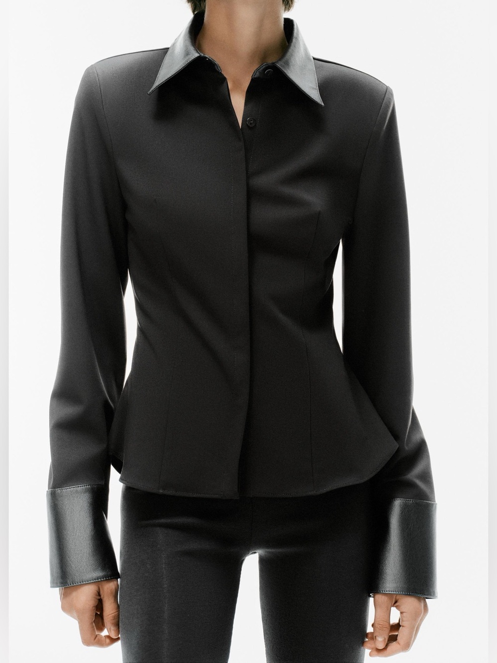 ZARA SHOULDER PAD CONTRAST SHIRT